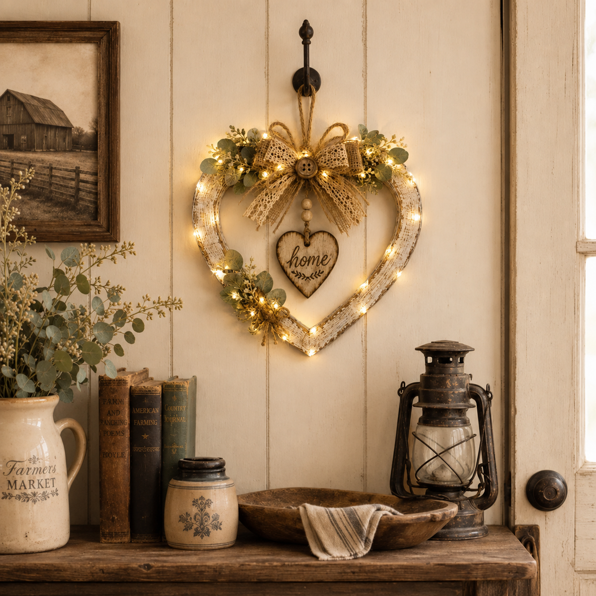 Rustic Farmhouse “Home” Heart Wreath – Ready-to-Hang Country Wall Decor mysite