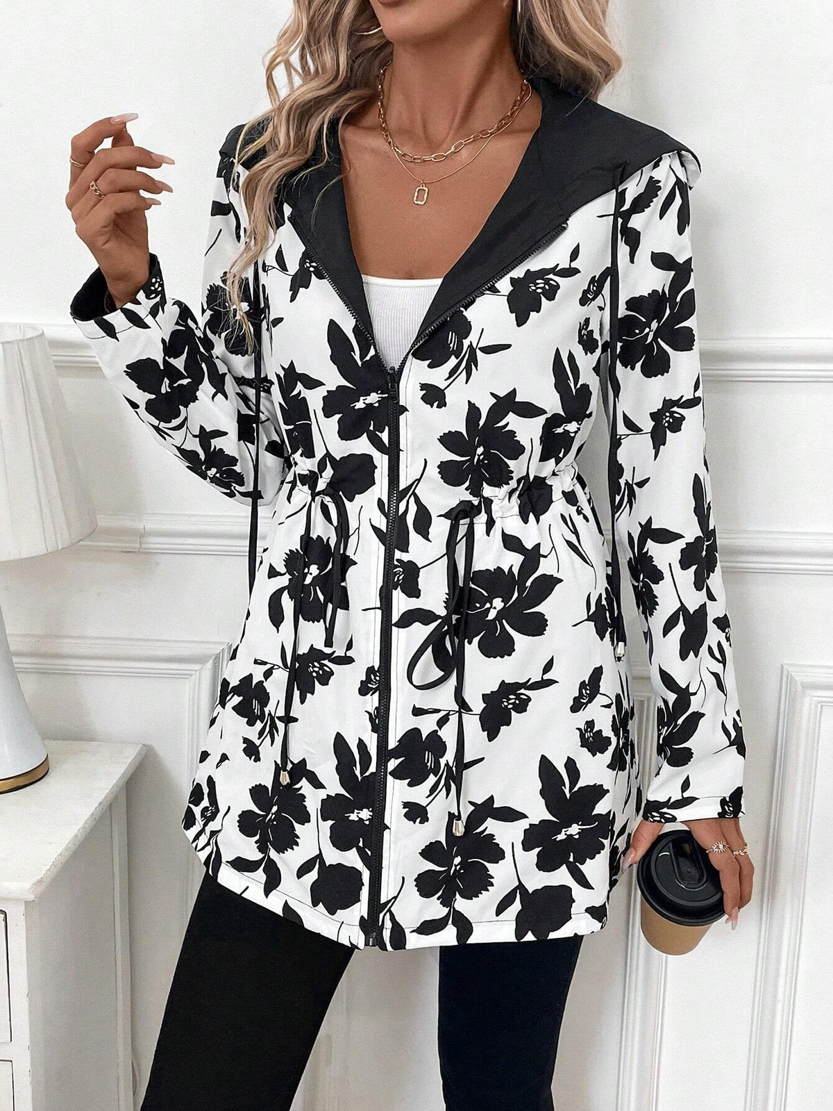 Hooded Reversible Leopard Print Coat mysite
