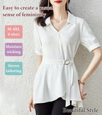 Female Waist-skimming Flesh-concealing Thin Shirt (Long & Short Sleeve) mysite