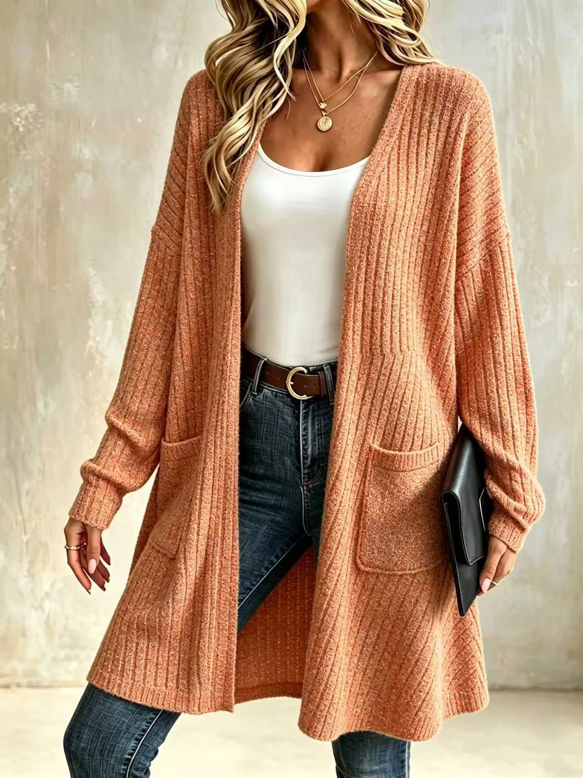Women's Ribbed Knit Cardigan Marlovene
