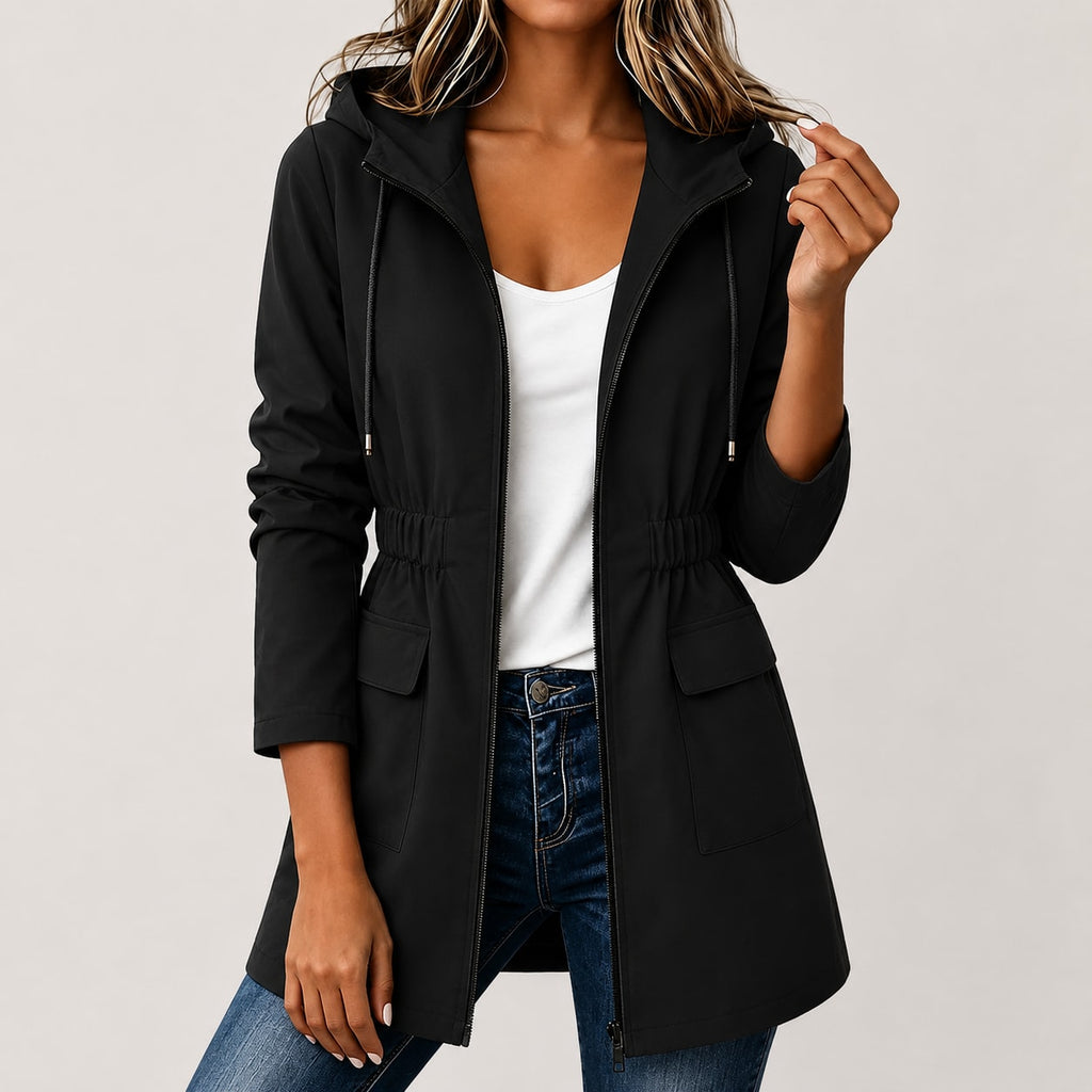 Women's Water Resistant Hooded Rain Jacket Marlovene