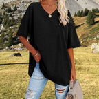 Women's Casual Loose V-neck T-shirt mysite