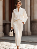 Elegant Long Sleeve Top & Pants Suit Set mysite