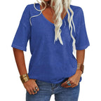 💖2026 Summer Sale 50% OFF💥Women's Solid Color V-Neck T-shirt mysite