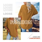 Women's Casual Loose V-neck T-shirt mysite
