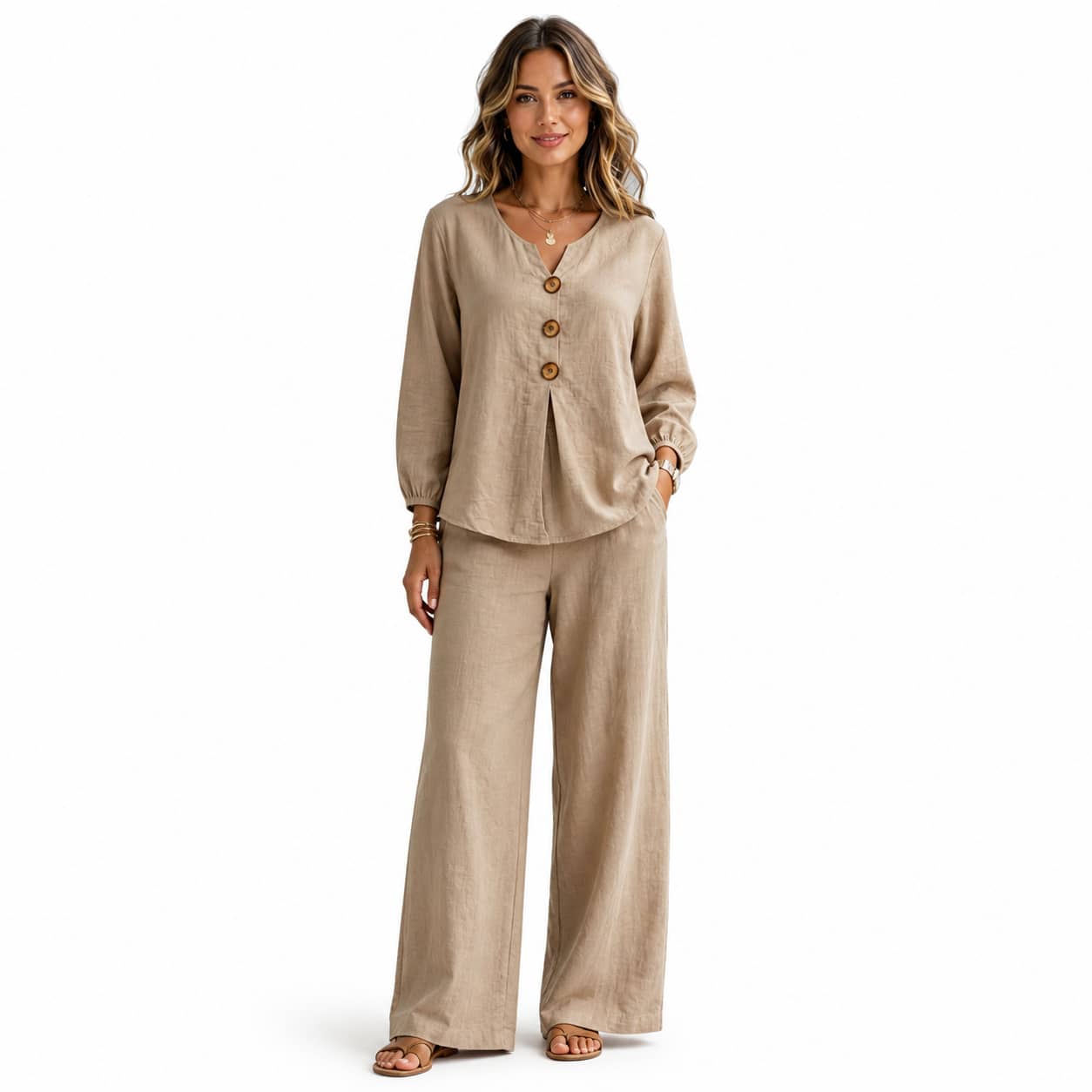 Women's Cotton-Linen 2-Piece Set Marlovene