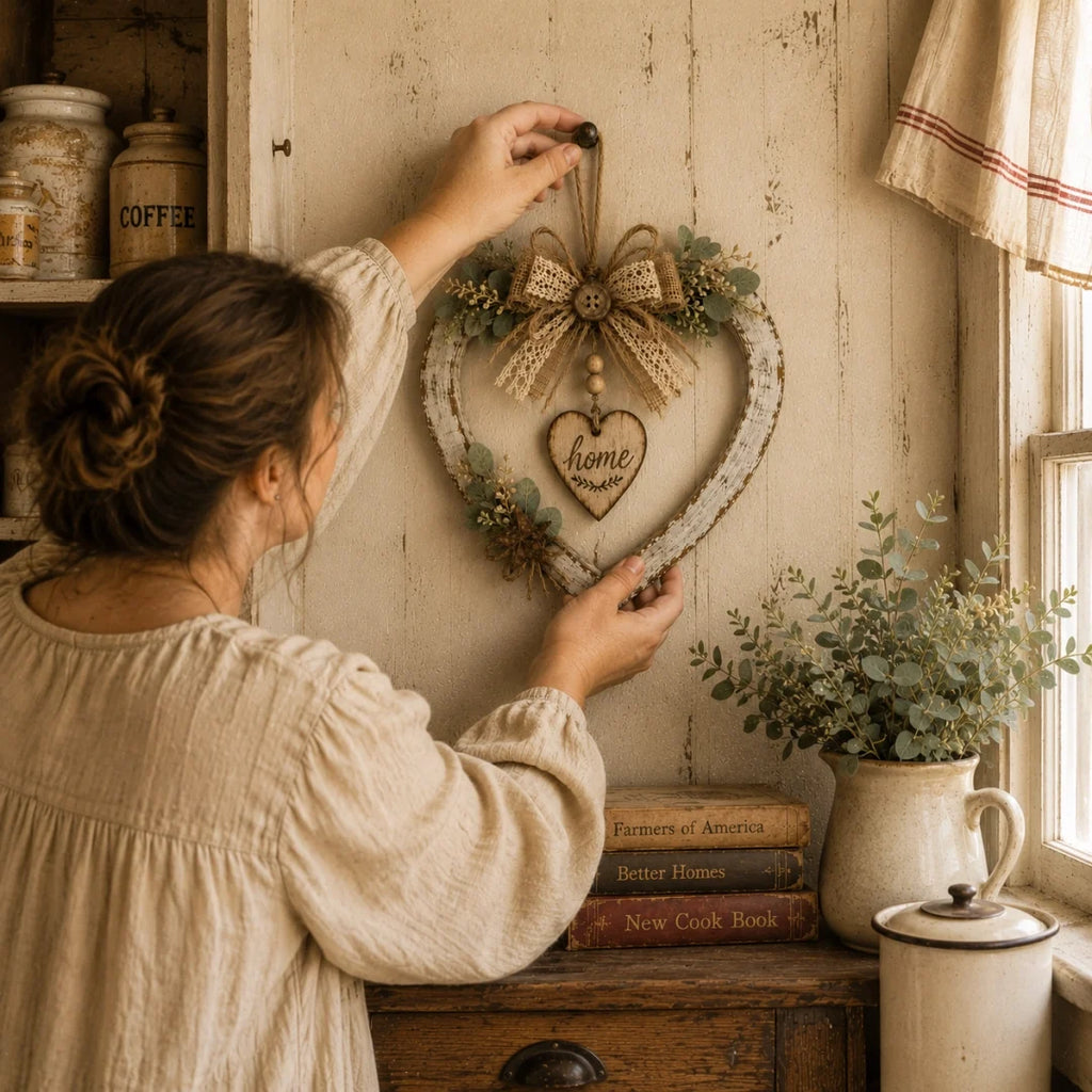 Rustic Farmhouse “Home” Heart Wreath – Ready-to-Hang Country Wall Decor mysite
