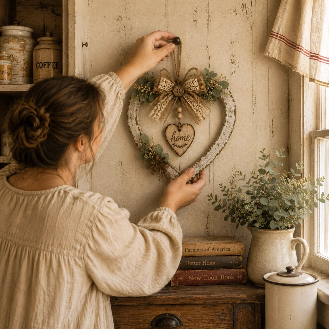 Rustic Farmhouse “Home” Heart Wreath – Ready-to-Hang Country Wall Decor mysite