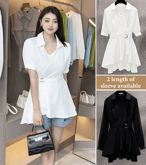 Female Waist-skimming Flesh-concealing Thin Shirt (Long & Short Sleeve) mysite
