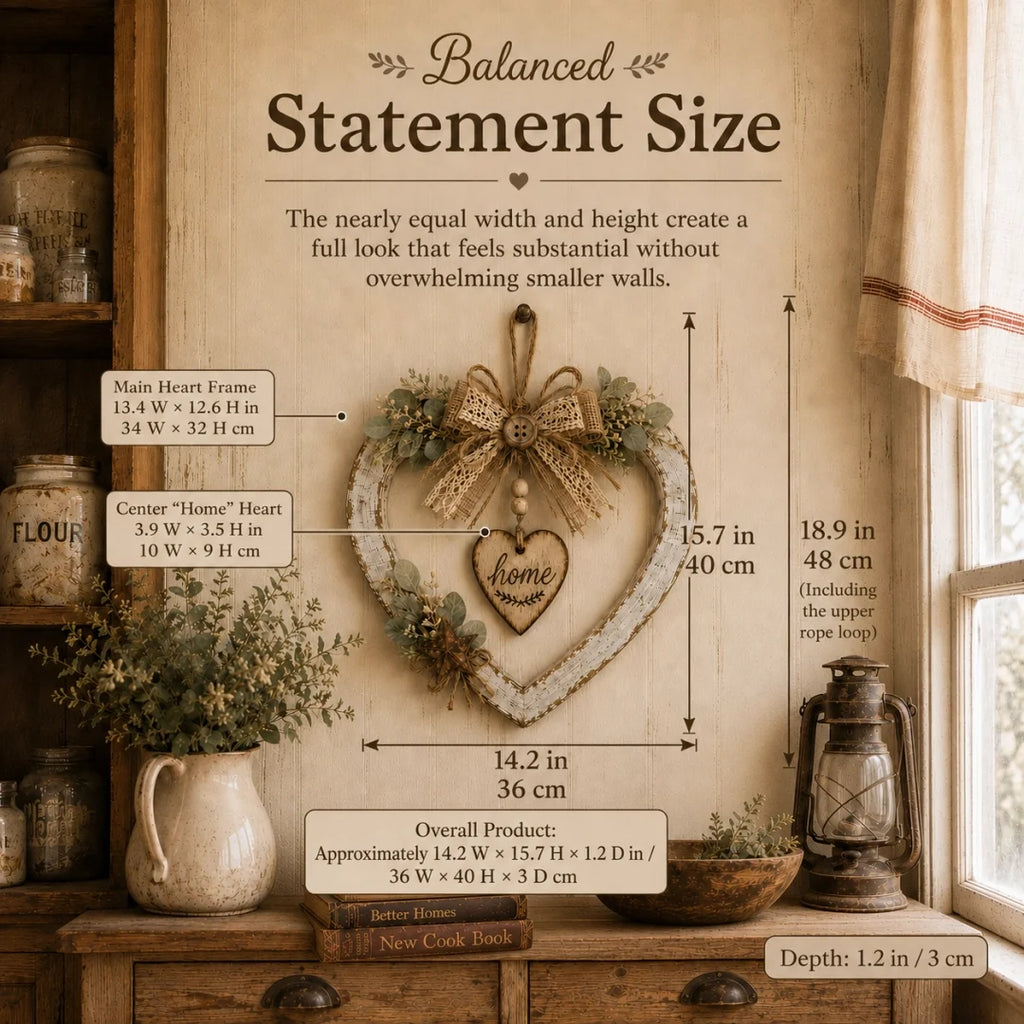 Rustic Farmhouse “Home” Heart Wreath – Ready-to-Hang Country Wall Decor mysite