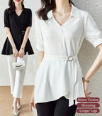 Female Waist-skimming Flesh-concealing Thin Shirt (Long & Short Sleeve) mysite