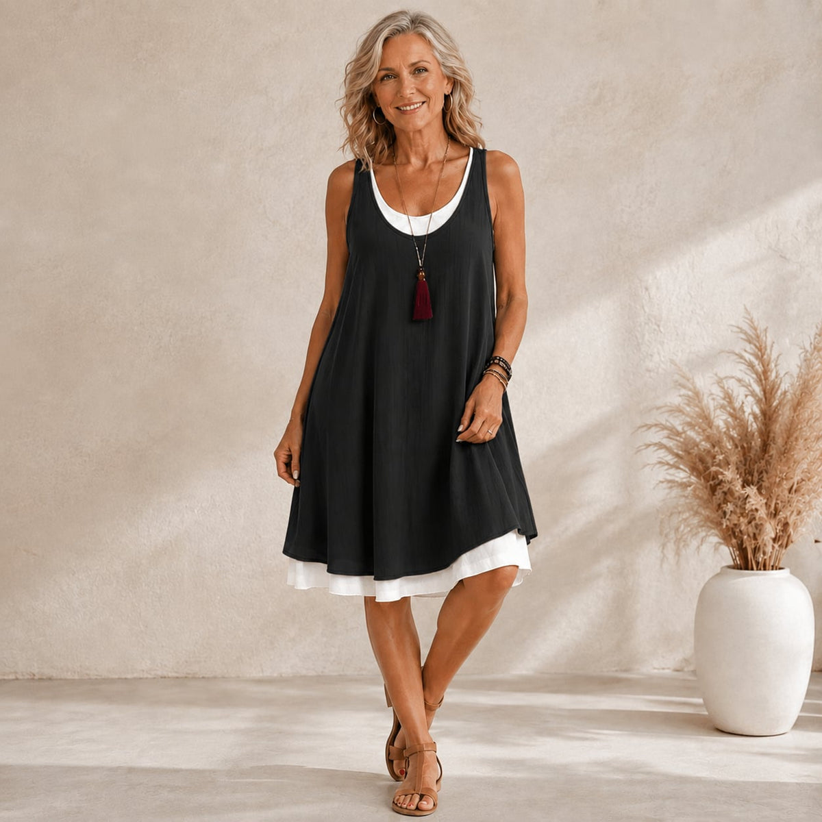 Women's Sleeveless Fake 2-Piece Dress Marlovene