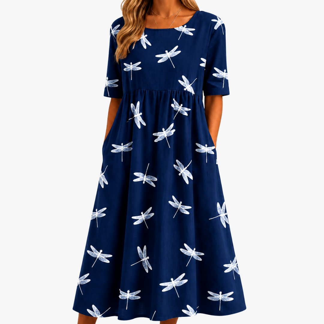 Dragonfly Breeze Pocket Midi Dress mysite