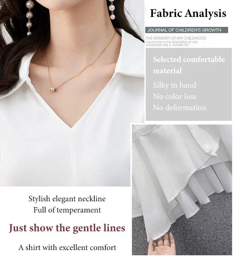 Female Waist-skimming Flesh-concealing Thin Shirt (Long & Short Sleeve) mysite