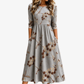 Autumn Blossom Pocket Midi Dress mysite