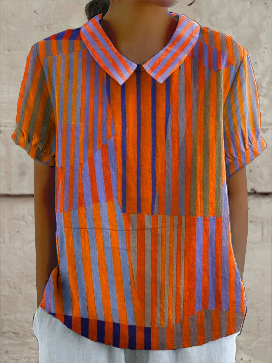 Nina | Geometric Striped Shirt mysite