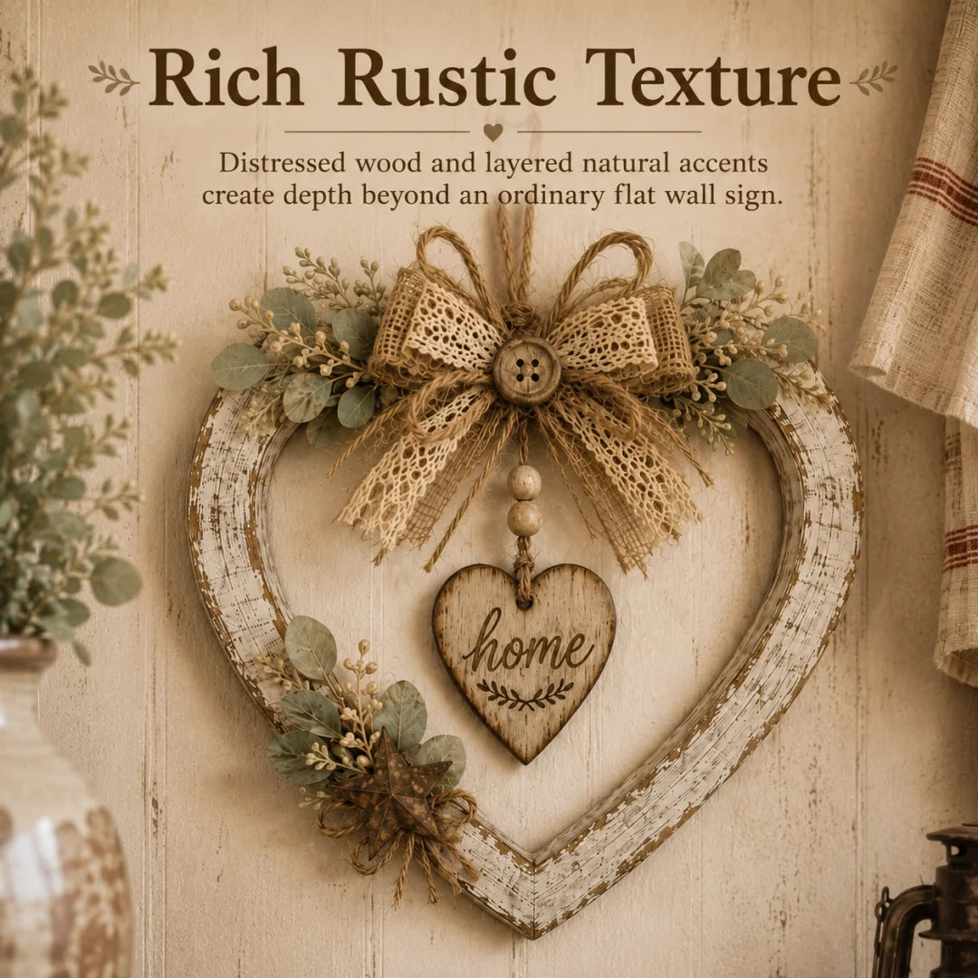 Rustic Farmhouse “Home” Heart Wreath – Ready-to-Hang Country Wall Decor mysite