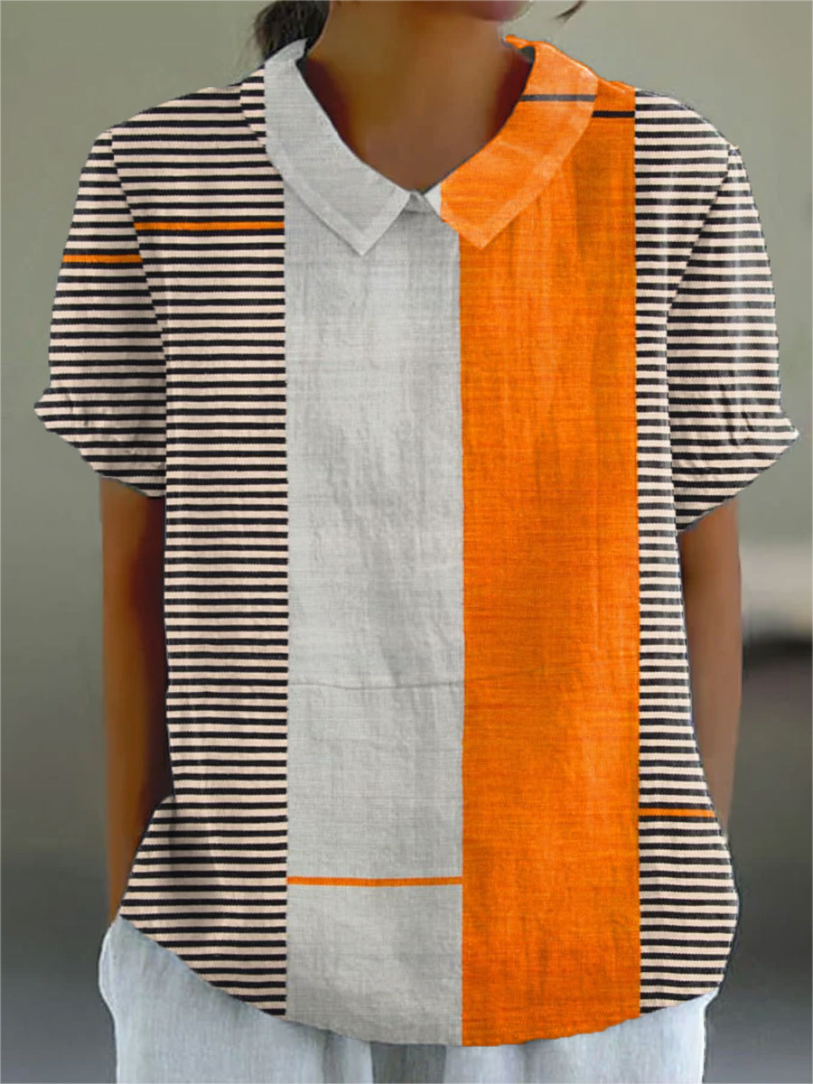 Lena | Color Block Striped Shirt mysite