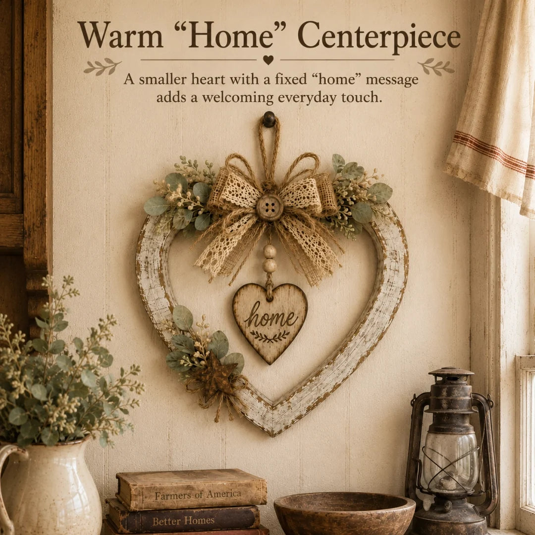 Rustic Farmhouse “Home” Heart Wreath – Ready-to-Hang Country Wall Decor mysite