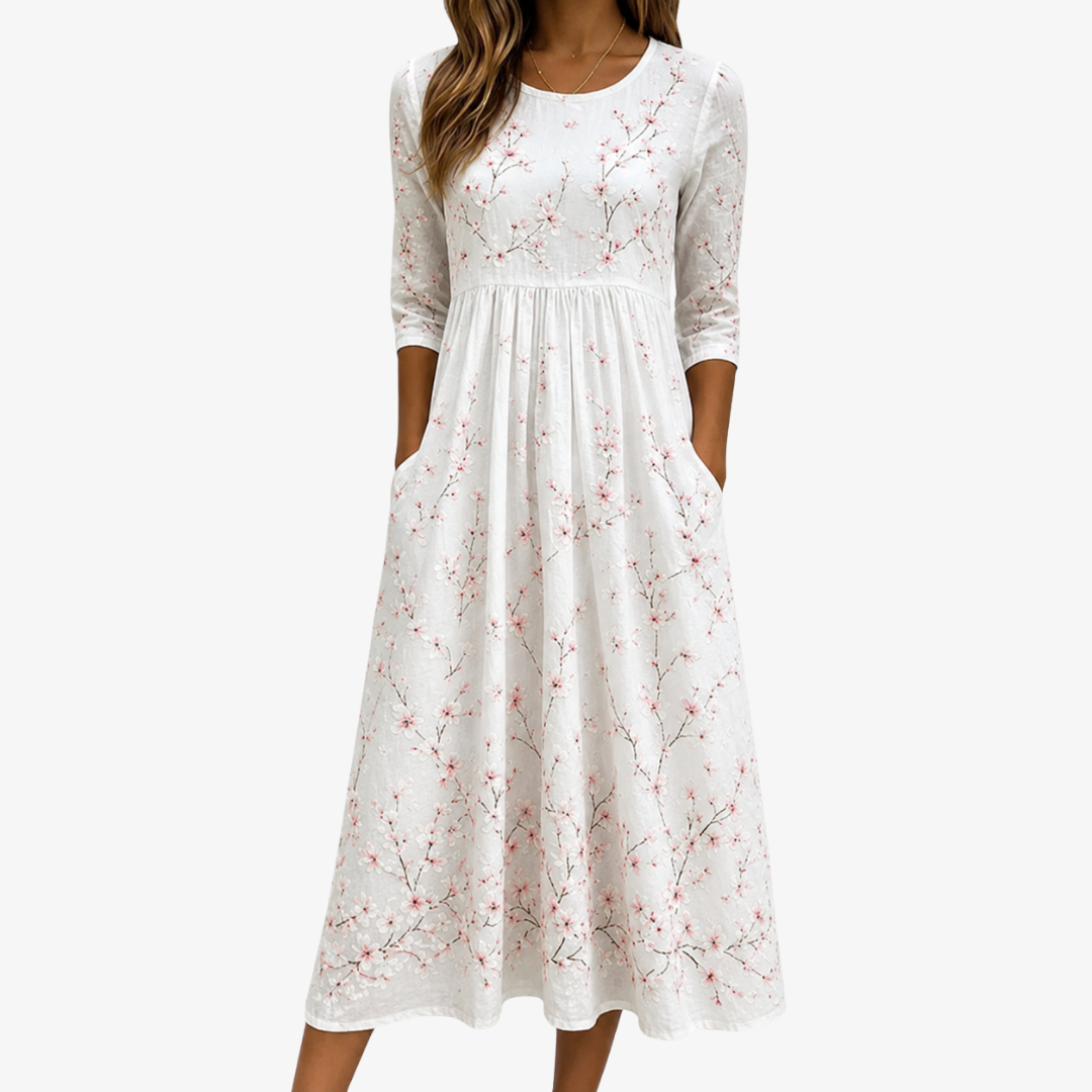 Cherry Blossom Grace Everyday Midi Dress mysite