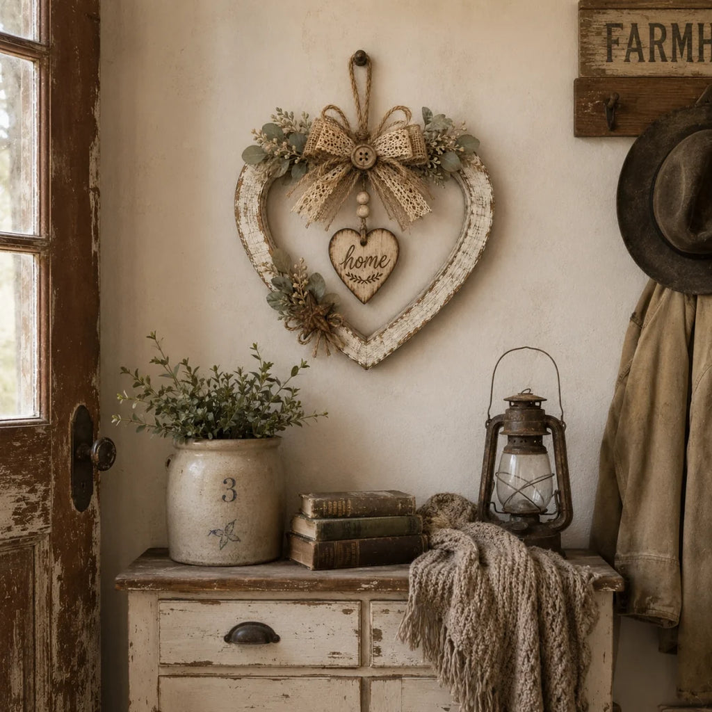 Rustic Farmhouse “Home” Heart Wreath – Ready-to-Hang Country Wall Decor mysite