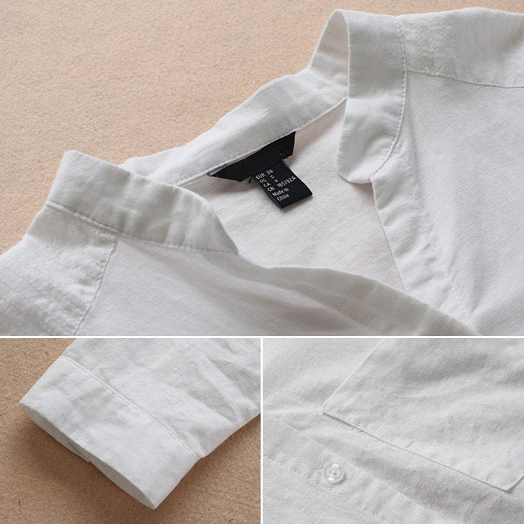 Japanese Style Handmade Linen Cotton Casual Loose Shirt mysite