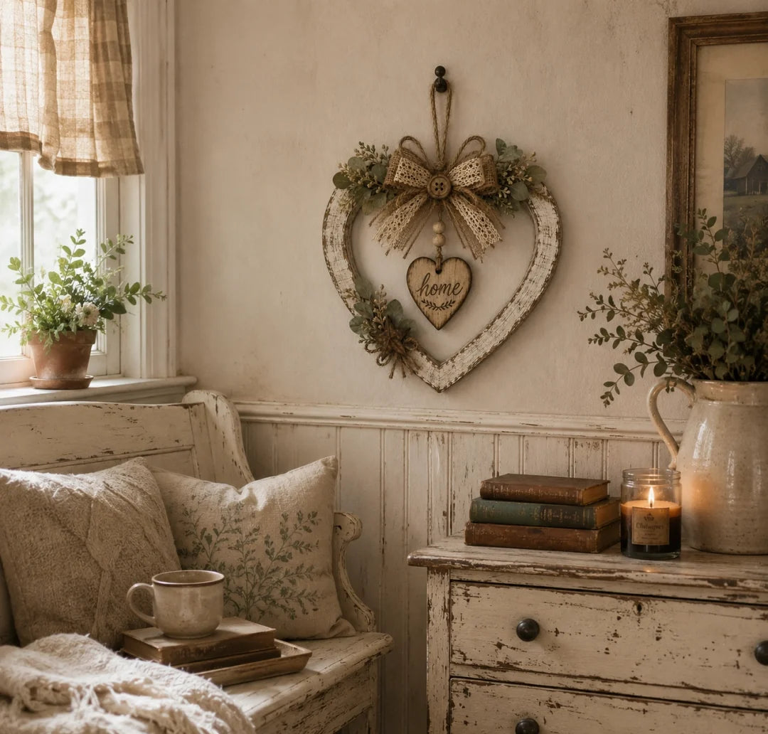 Rustic Farmhouse “Home” Heart Wreath – Ready-to-Hang Country Wall Decor mysite