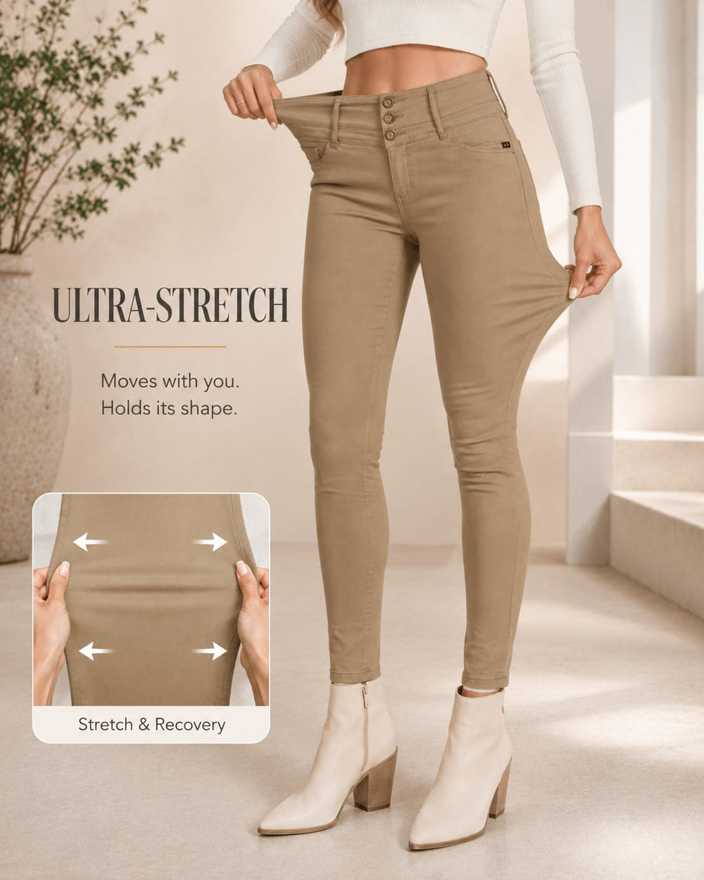 Women's Stretch High-Waist Skinny Pants Marlovene
