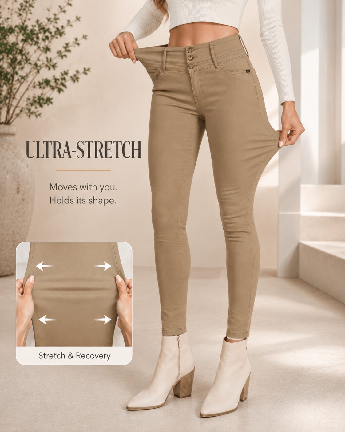 Women's Stretch High-Waist Skinny Pants Marlovene