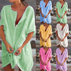Women's Cotton and Linen Plain Loose Long Shirt mysite