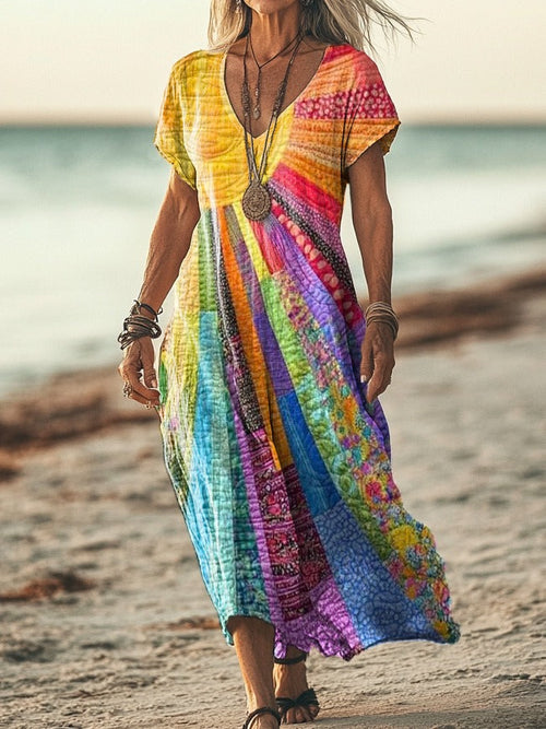 Bohemian Sun Design Dress mysite