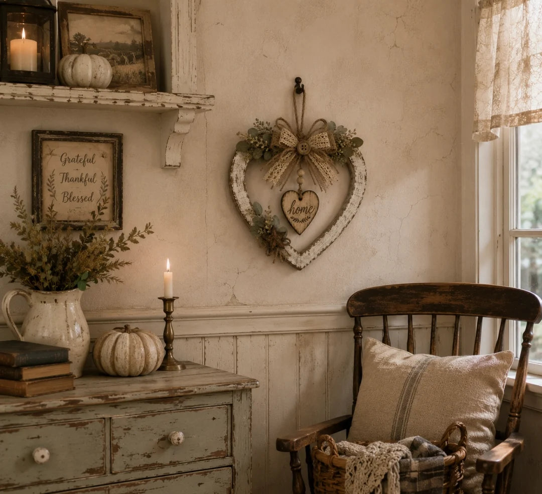 Rustic Farmhouse “Home” Heart Wreath – Ready-to-Hang Country Wall Decor mysite