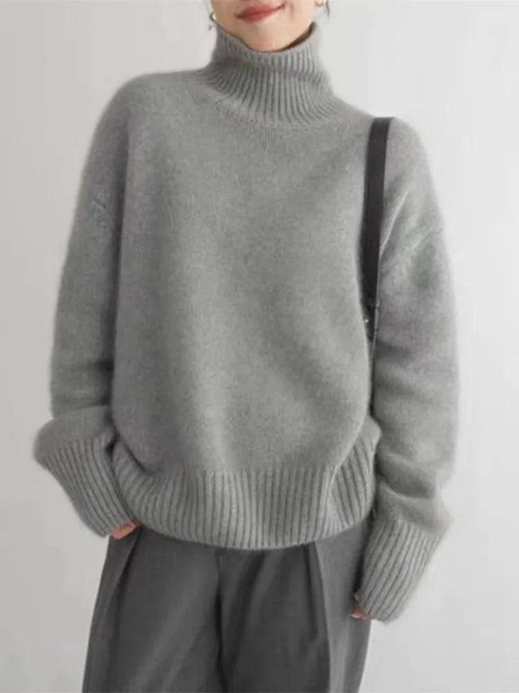 ISABOLL | CASHMERE HIGH-NECK SWEATER mysite
