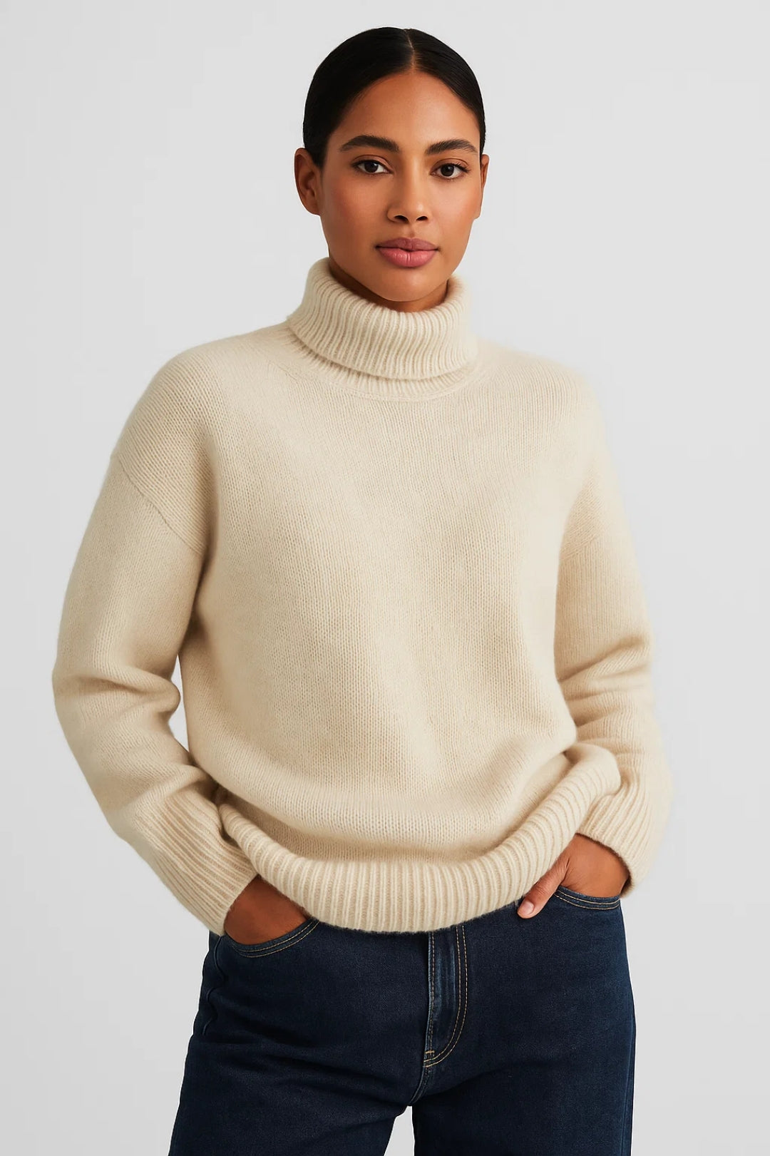 MELIORA | LOOSE-FIT ROLL-NECK KNIT SWEATER mysite
