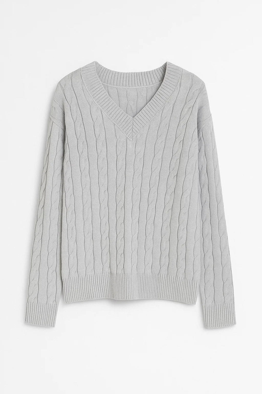 SUNNIVA | V-NECK CABLE-KNIT SWEATER mysite