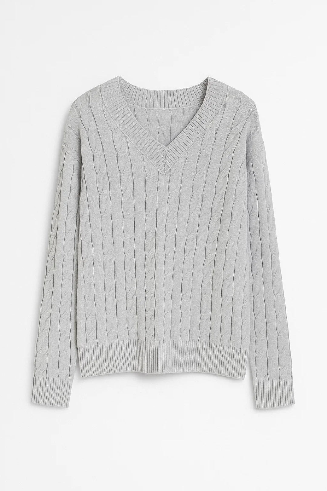 SUNNIVA | V-NECK CABLE-KNIT SWEATER mysite