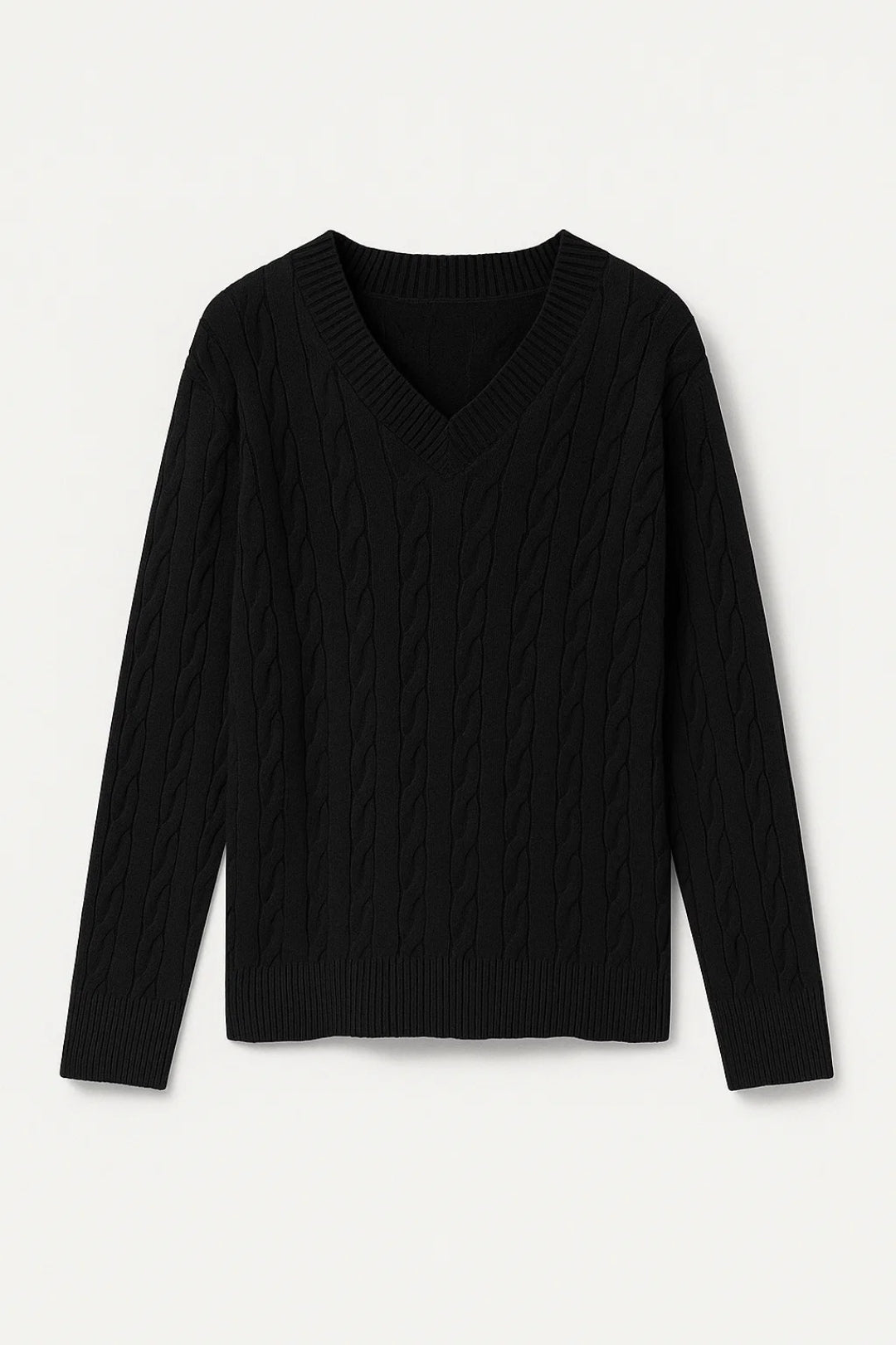 SUNNIVA | V-NECK CABLE-KNIT SWEATER mysite