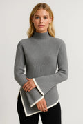AUREOLE | FLARED-SLEEVE TURTONLECK KNIT SWEATER mysite
