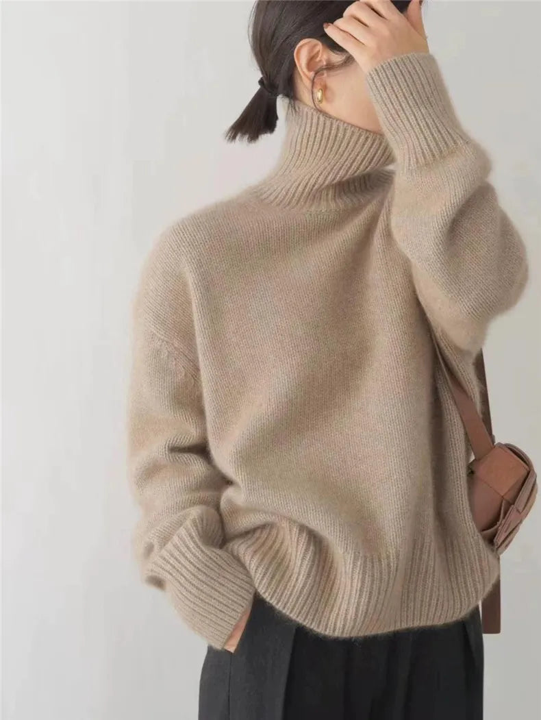 ISABOLL | CASHMERE HIGH-NECK SWEATER mysite