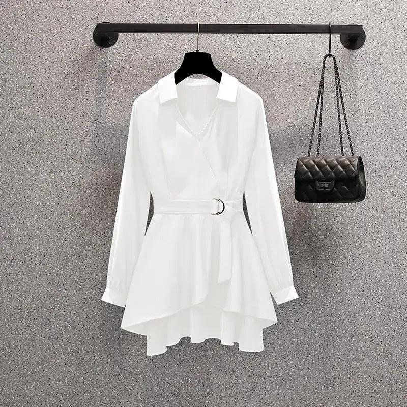 Female Waist-skimming Flesh-concealing Thin Shirt (Long & Short Sleeve) mysite