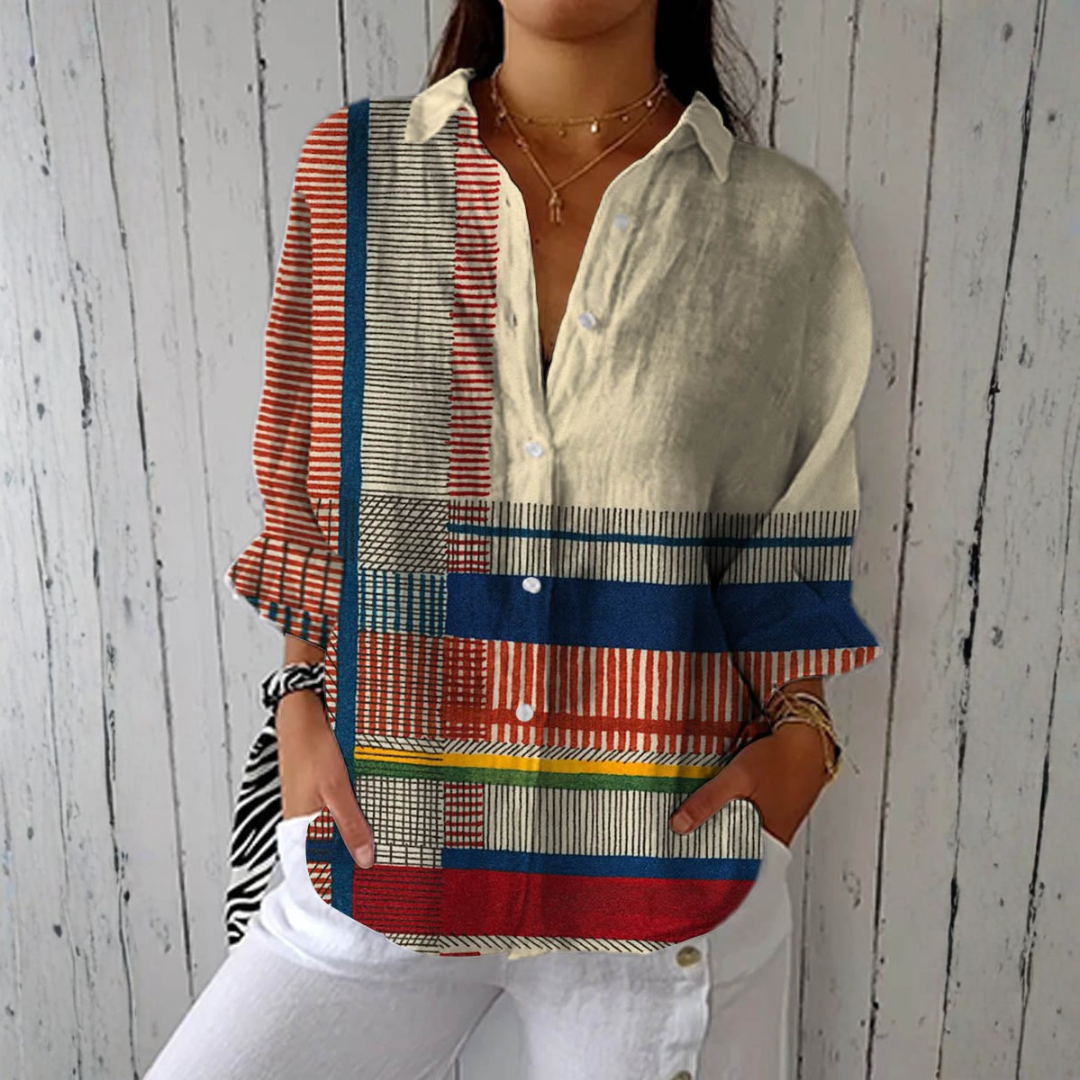 Viviana | Artistic Block Print Blouse mysite