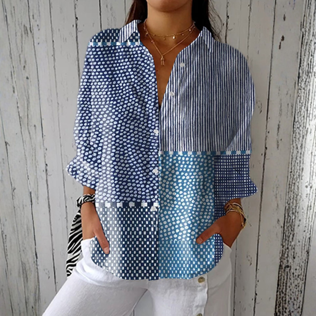 Denise | Ocean Patchwork Blouse mysite