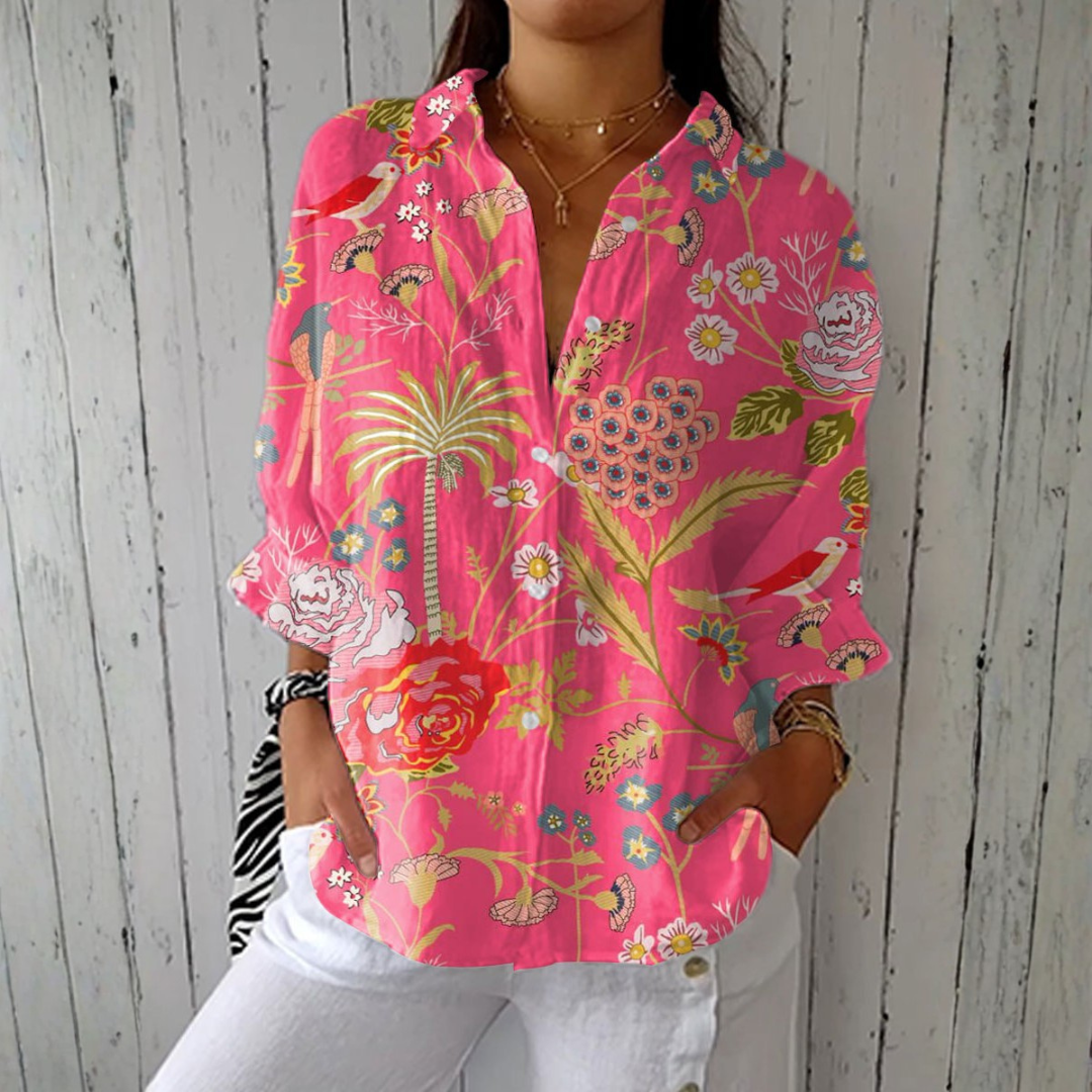 Joanna | Tropical Floral Blouse mysite