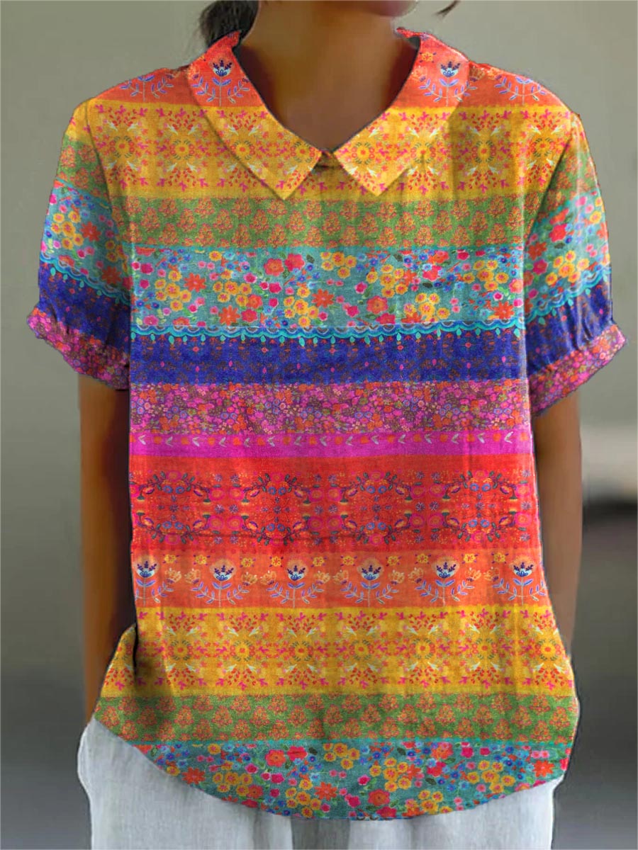 Maya | Floral Striped Shirt mysite