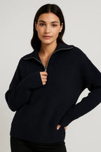 FFION | WAFFLE-KNITIP-COLLAR SWEATER mysite