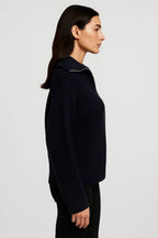 FFION | WAFFLE-KNITIP-COLLAR SWEATER mysite