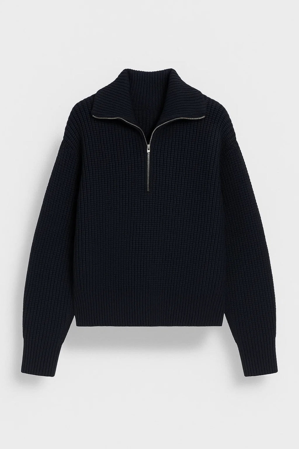 FFION | WAFFLE-KNITIP-COLLAR SWEATER mysite