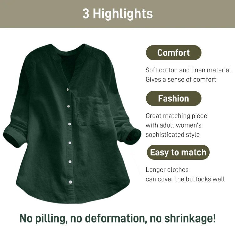 Japanese Style Handmade Linen Cotton Casual Loose Shirt mysite