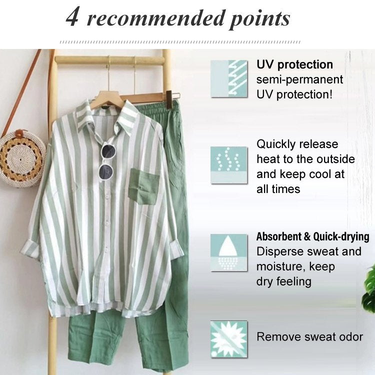 Colorful casual striped 2-piece suit mysite
