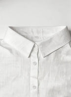 Women’s Lightweight Linen Button-Up Shirt – Relaxed Fit Long Sleeve Blouse Marlovene